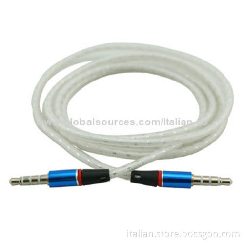 Hot Items Bling Nylon 3.5mm Jack Stereo Aux Audio Cable, Suitable for General Audio Applications
